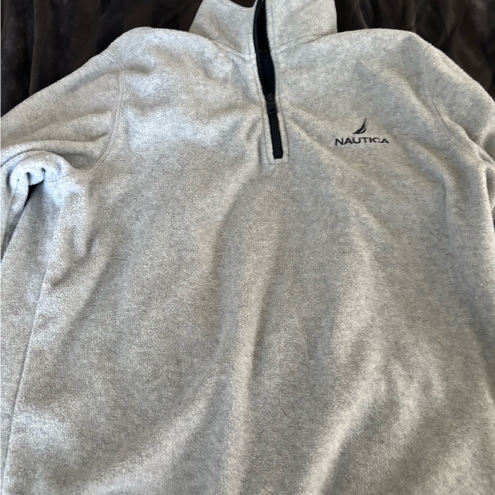 Nautica Light Gray Fleece Pullover